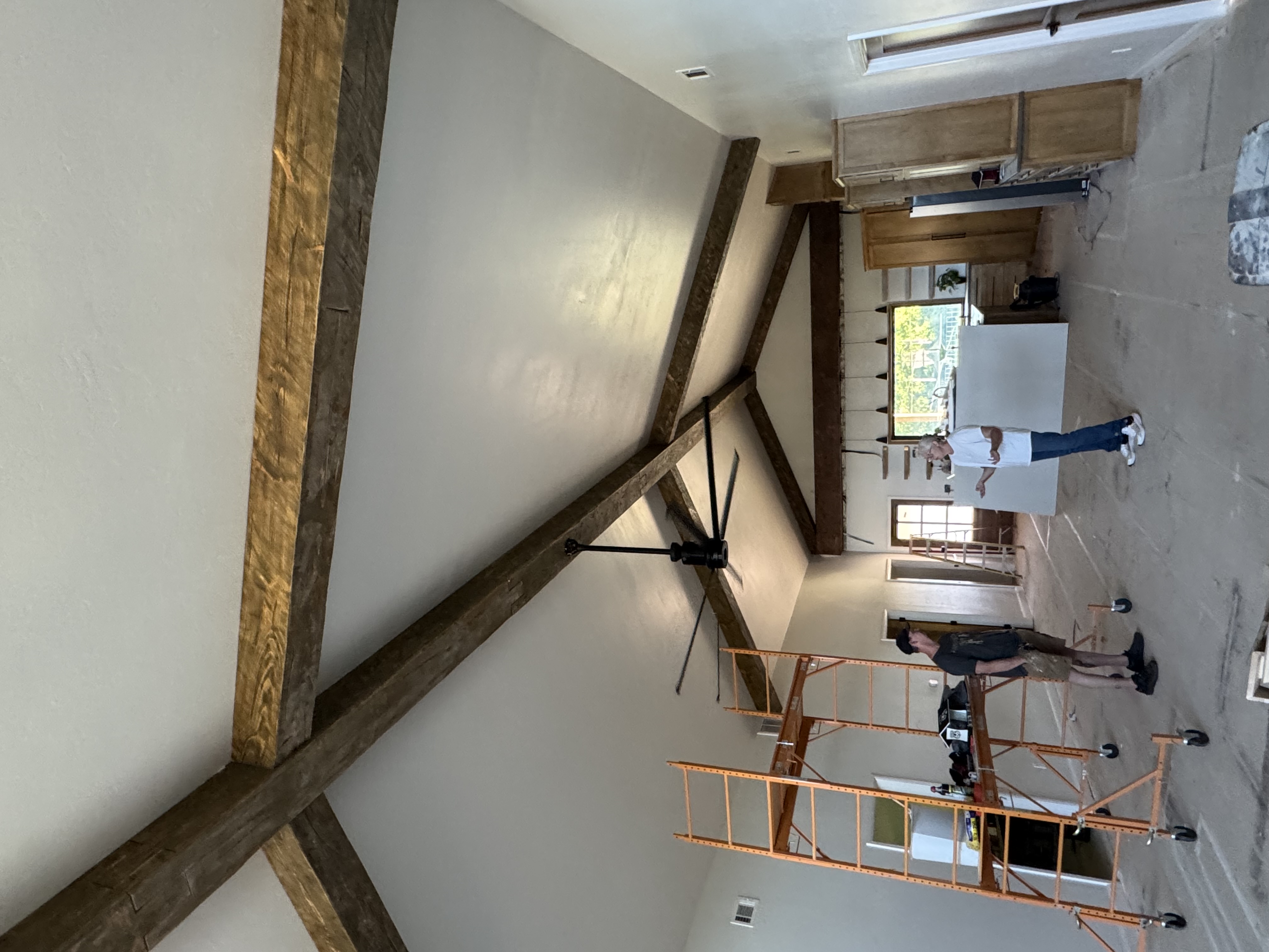 Beam installation closeup